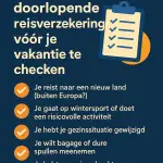 Check je doorlopende reisverzekering voor je vakantie