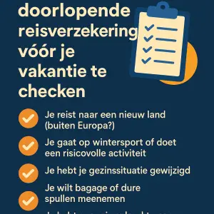 Check je doorlopende reisverzekering voor je vakantie
